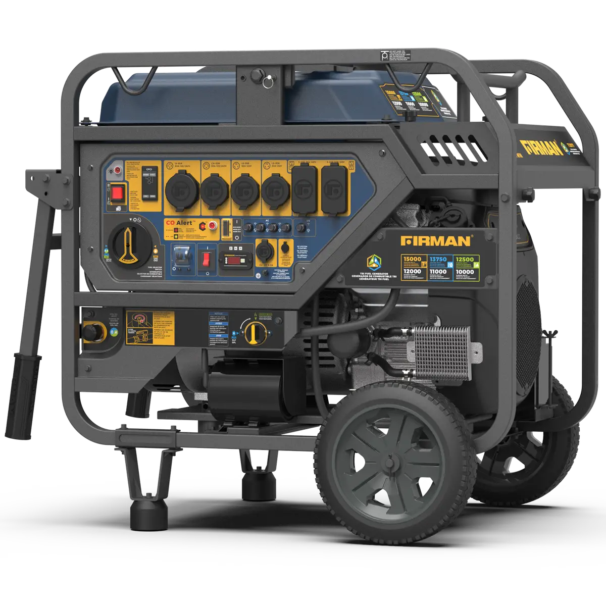 Tri Fuel Portable Generator 15000W Electric Start 120/240V With Co Alert 1