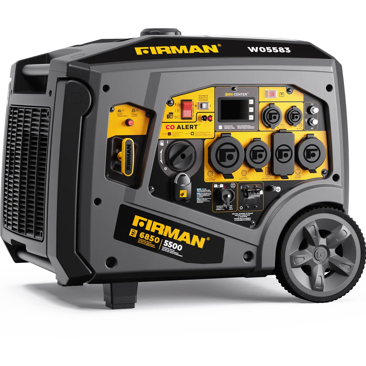 Gas Inverter Portable Generator 6850/5500 Watt Remote Start 120/240V Co Alert 1