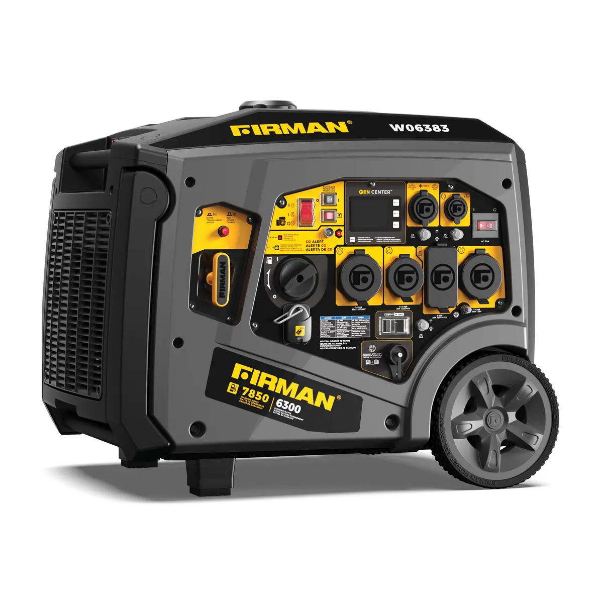Gas Inverter Portable Generator 7850/6300 Watt Remote Start 120/240V Co Alert 1