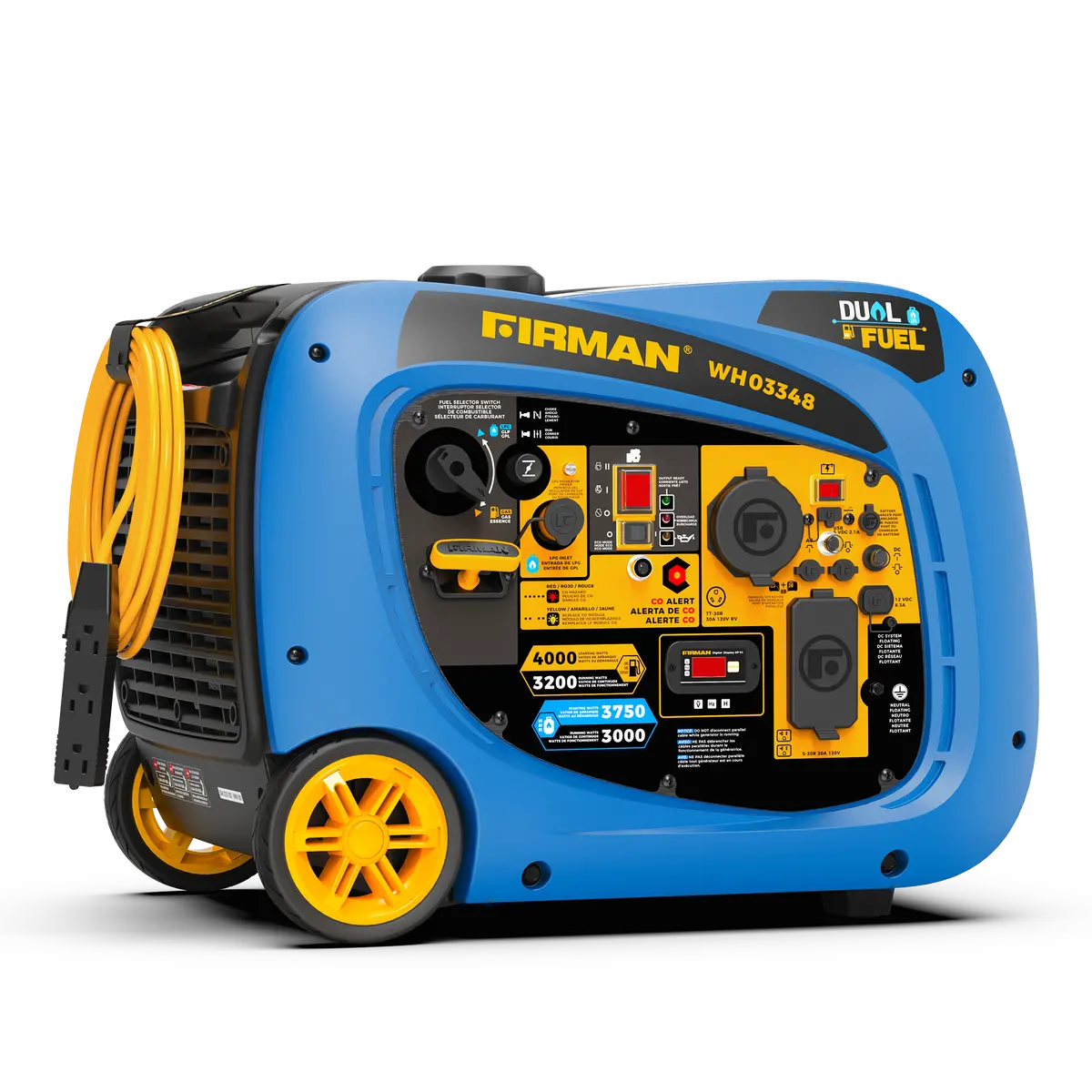 Dual Fuel Inverter Portable Generator 4000W Electric Start With Co Alert 1