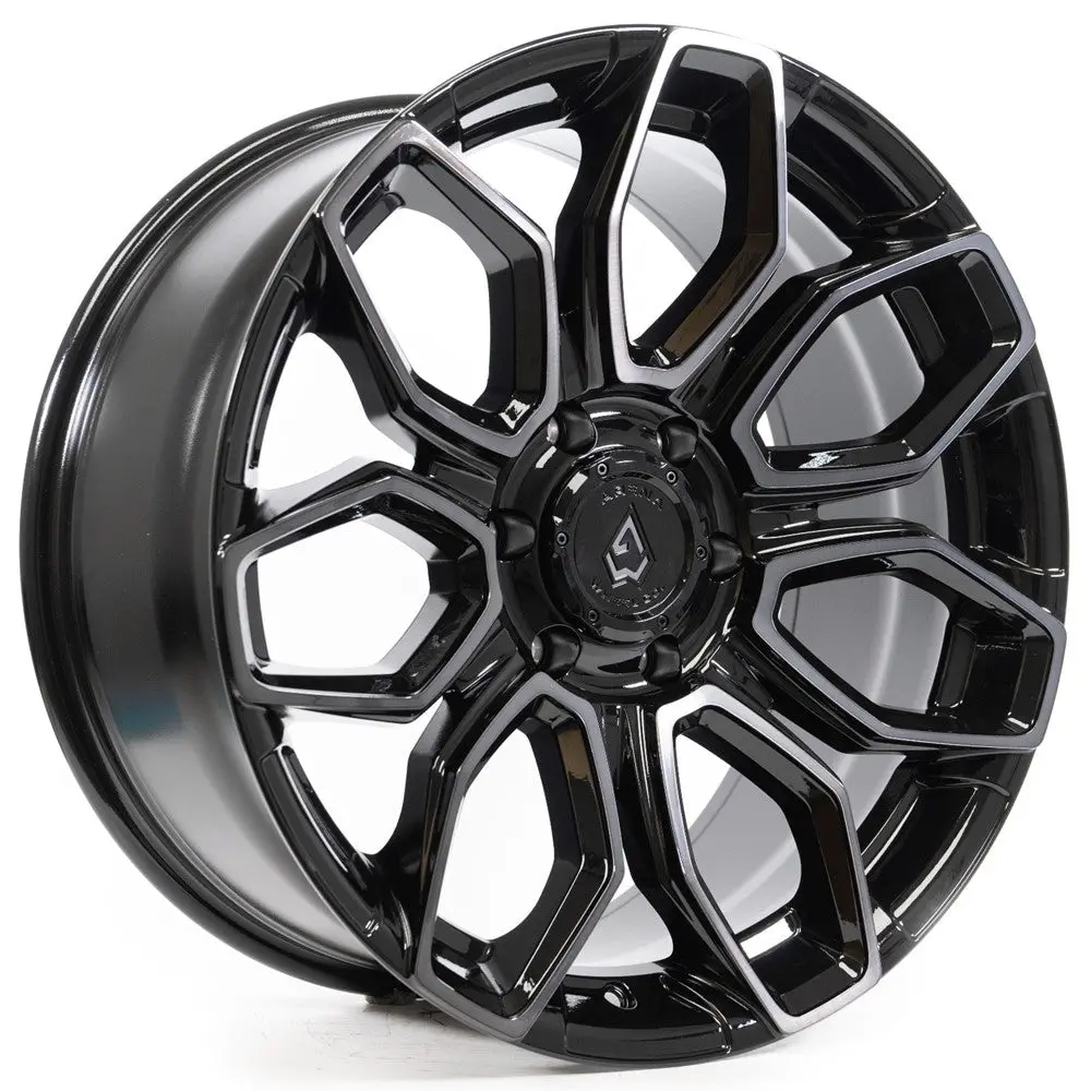 20X10 Arena A116 Cobra Glossy Black Brushed Ddt Face Clear Wheel 6X5.5 (-18Mm) 1
