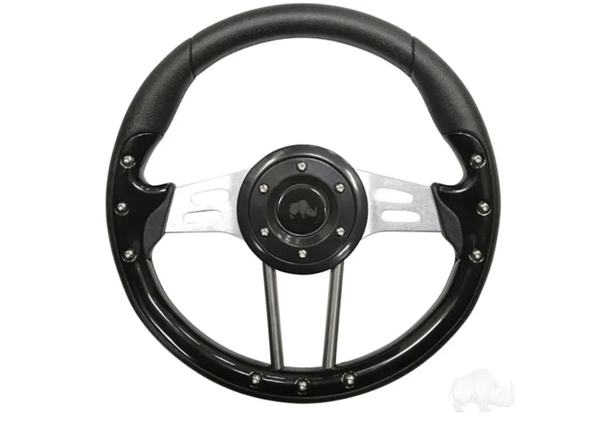 Golf Cart Steering Wheel- Aviator 4- Black Grip 13" Diameter 1
