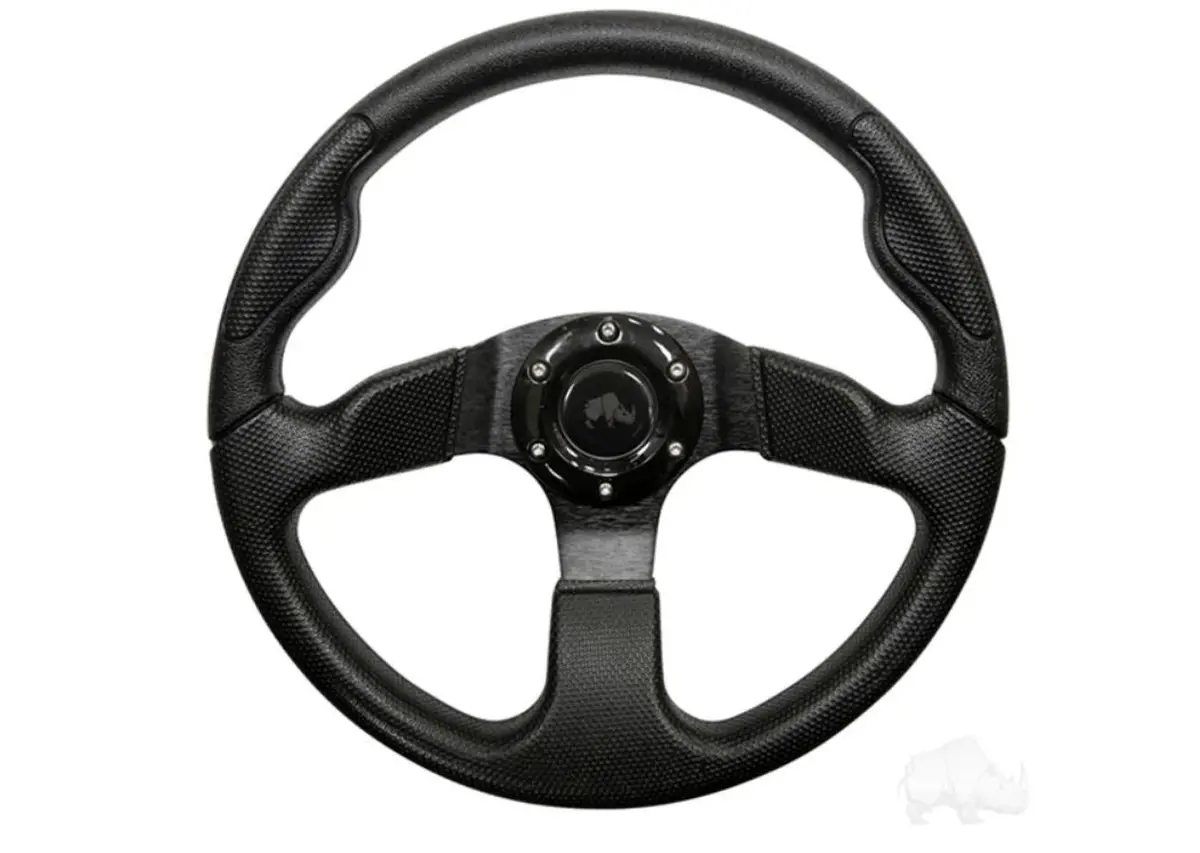 Golf Cart Steering Wheel- Formula Gt Black Grip/ Black Spokes 13" Diameter 1