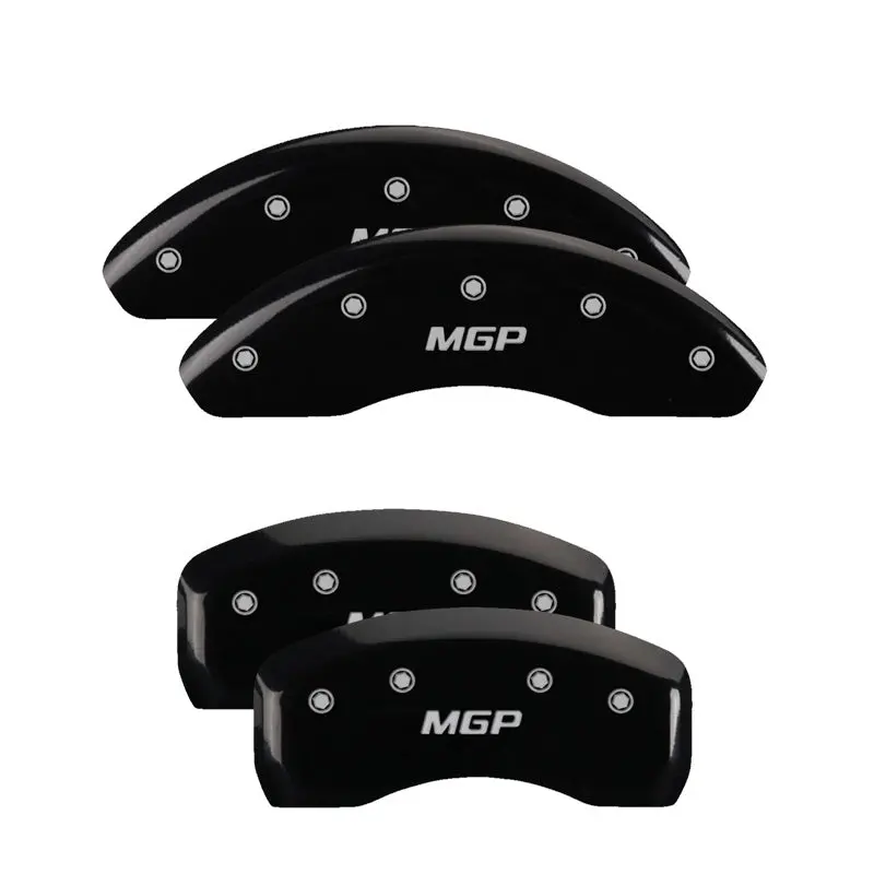 Mgp Engraved 4-Piston Caliper Covers – Front & Rear, Black Finish With Silver Accent, Fits 2018 Toyota Camry 1