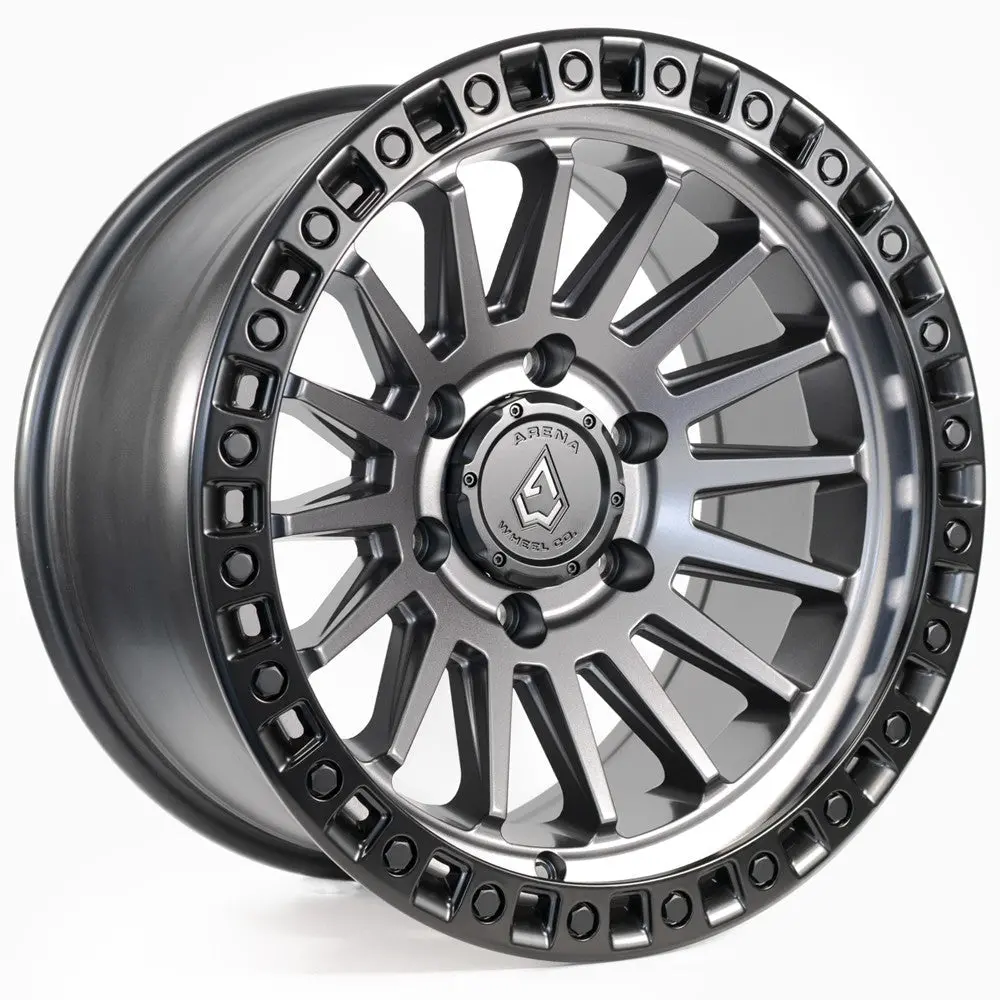 20X9 Arena A101 Mesa Satin Gunmetal Center Satin Black Lip Wheel 6X135 (0Mm) 1