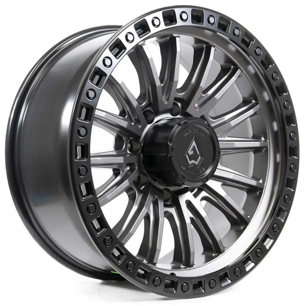 20X9 Arena A103 Mission Satin Gunmetal Center Satin Black Lip Wheel 8X180 (20Mm) 1