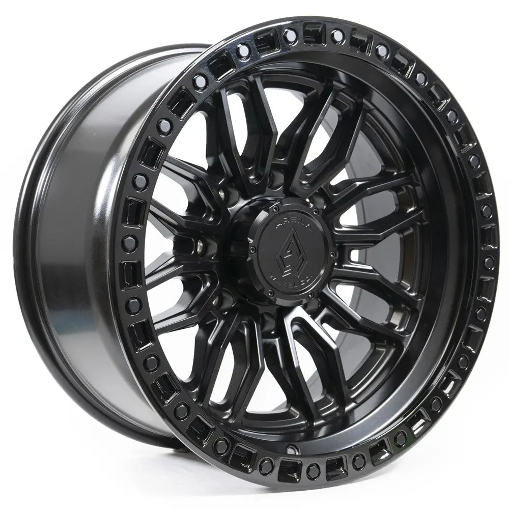 22X10 Arena A109 Hustle Satin Black Center Glossy Black Lip Wheel 8X180 (-18Mm) 1