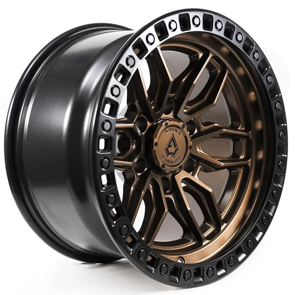18X9 Arena A109 Hustle Smoked Bronze Center Satin Black Lip Wheel 6X5.5 (1Mm) 1
