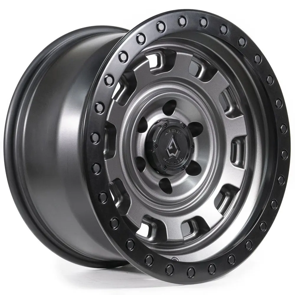 17X9 Arena A112 Gunner Satin Gunmetal Center Satin Black Lip Wheel 5X5 (-12Mm) 1