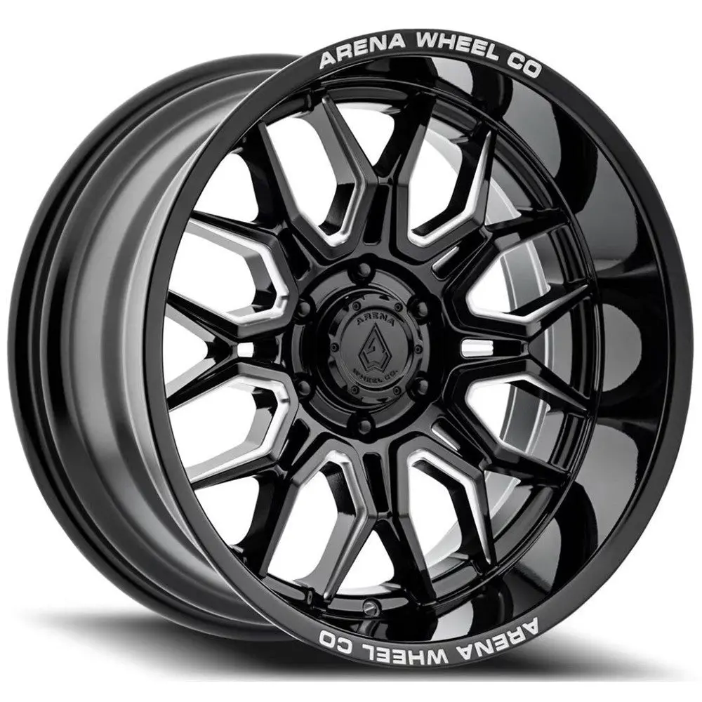 22X12 Arena A117 Violator Gloss Black And Milled Wheel 6X135 (-44Mm) 1