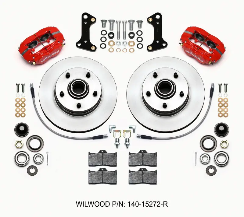 Wilwood Forged Dynalite-M Front Brake Kit – 11-Inch Rotors With Red Hubs For 1967–1969 Camaro, 1964–1972 Nova & Chevelle 1