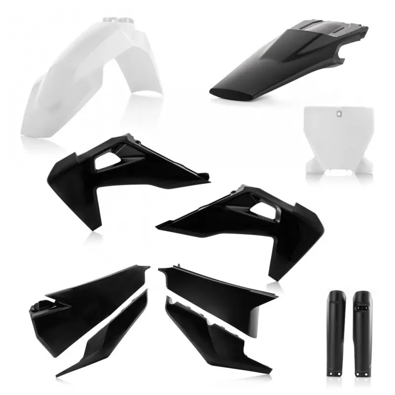 Acerbis Full Plastic Body Kit – White/Black, Fits Husqvarna 125–450 Tc/Fx/Fc/Tx/Tx-I (2019–2022) 1