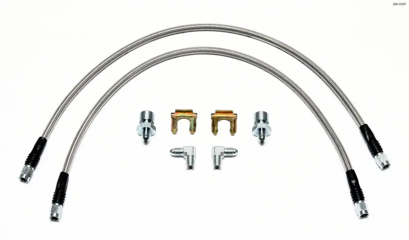 Wilwood Flexline Brake Hose Kit – 22" Length, 3/8"-24 Male To 90° Fitting 1
