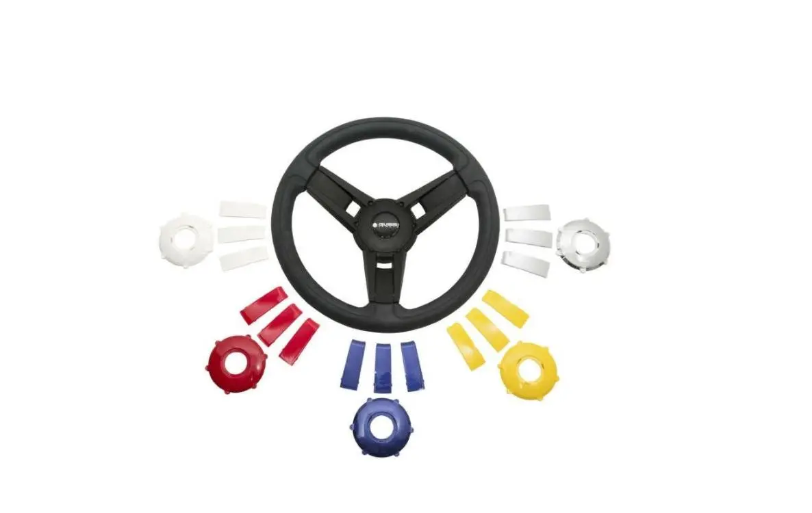 Gussi Model Black & Red Steering Wheel For Club Car Ds Golf Carts 1982+ 2