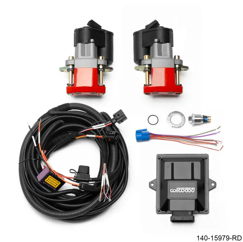 Wilwood Electronic Parking Brake Rear Retrofit Brake Kit - Red Powder Coat Caliper 1