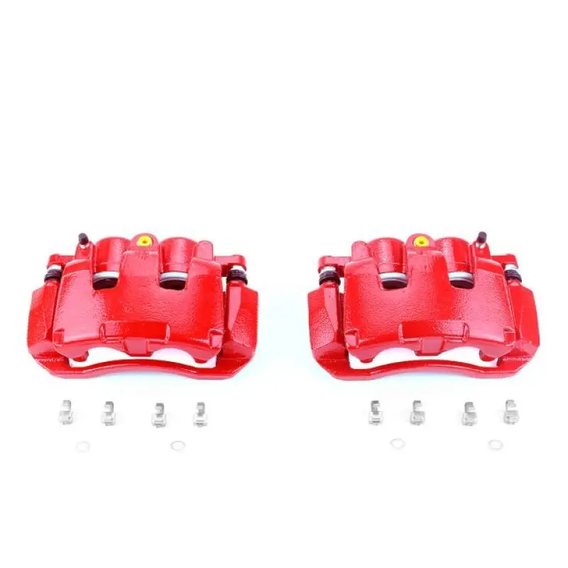 Power Stop Red Front Caliper Kit With Brackets For 2007–2009 Chrysler Aspen – Pair 1