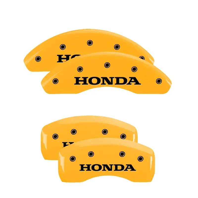 Mgp Engraved Caliper Covers – Front & Rear, Honda-Specific Fitment, Yellow Base With Black Charcoal Accents (2004 Cr-V) 1