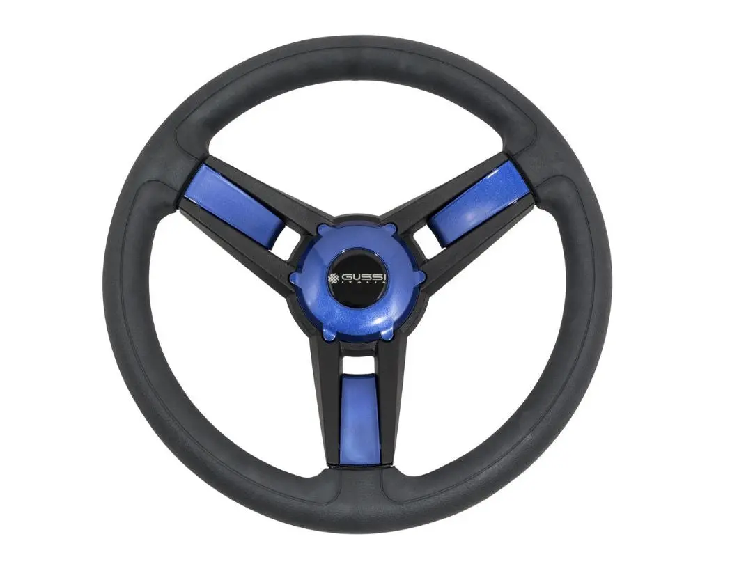 Gussi Model 13 Black/Blue Steering Wheel For Ezgo & Star Golf Carts 1
