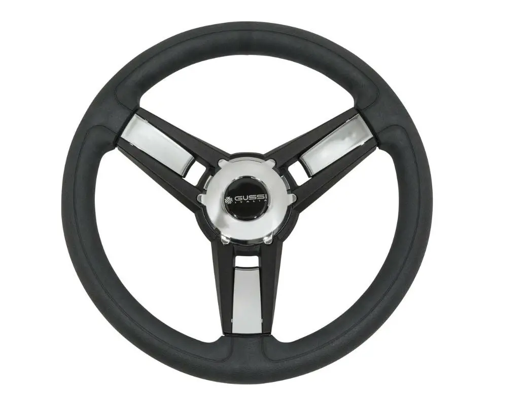 Gussi Black/Chrome Steering Wheel For Ezgo & Star Golf Carts 1