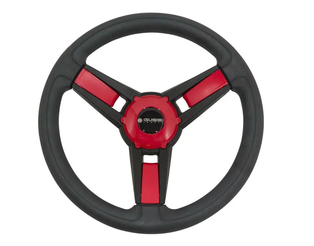 Gussi Model 13 Black/Red Steering Wheel For Ezgo & Star Golf Carts 1