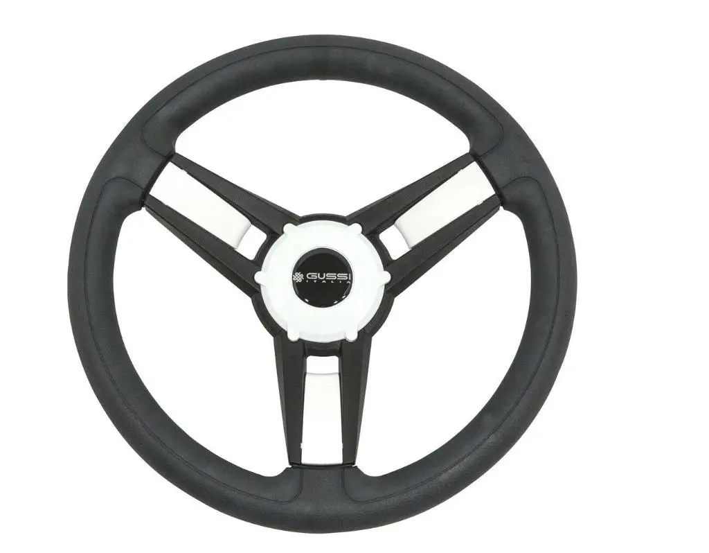 Gussi Model 13 Black/White Steering Wheel For Ezgo & Star Golf Carts 1