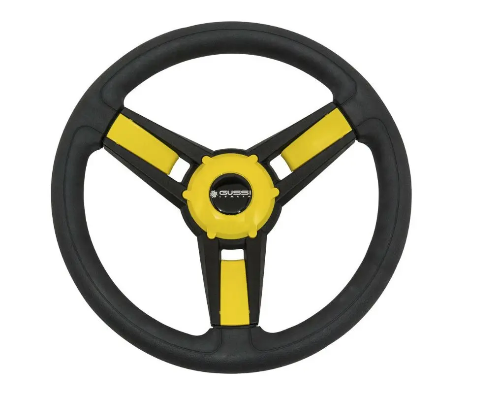 Gussi Model 13 Black/Yellow Steering Wheel For Ezgo & Star Golf Carts 1