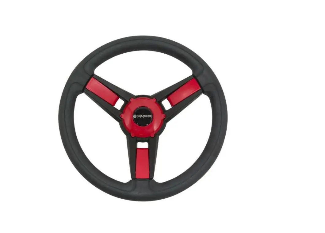 Gussi Model Black & Red Steering Wheel For Yamaha G16- Drive Ii Golf Carts 1