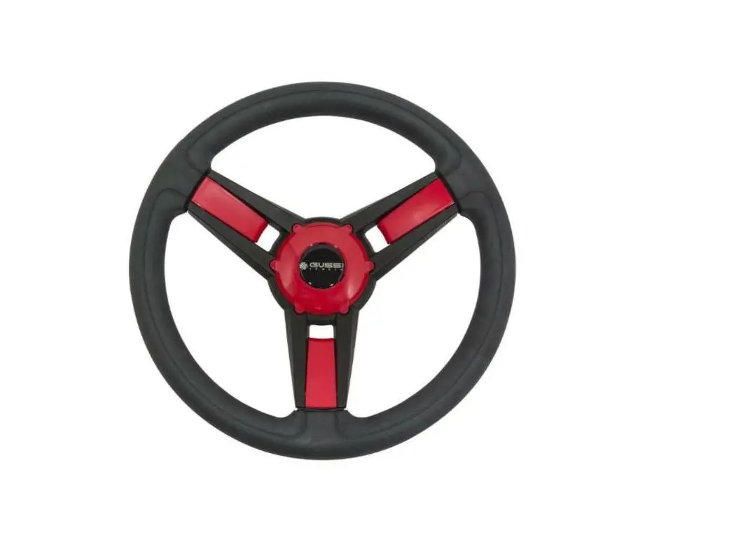 Gussi Model Black & Red Steering Wheel For Club Car Ds Golf Carts 1982+ 1