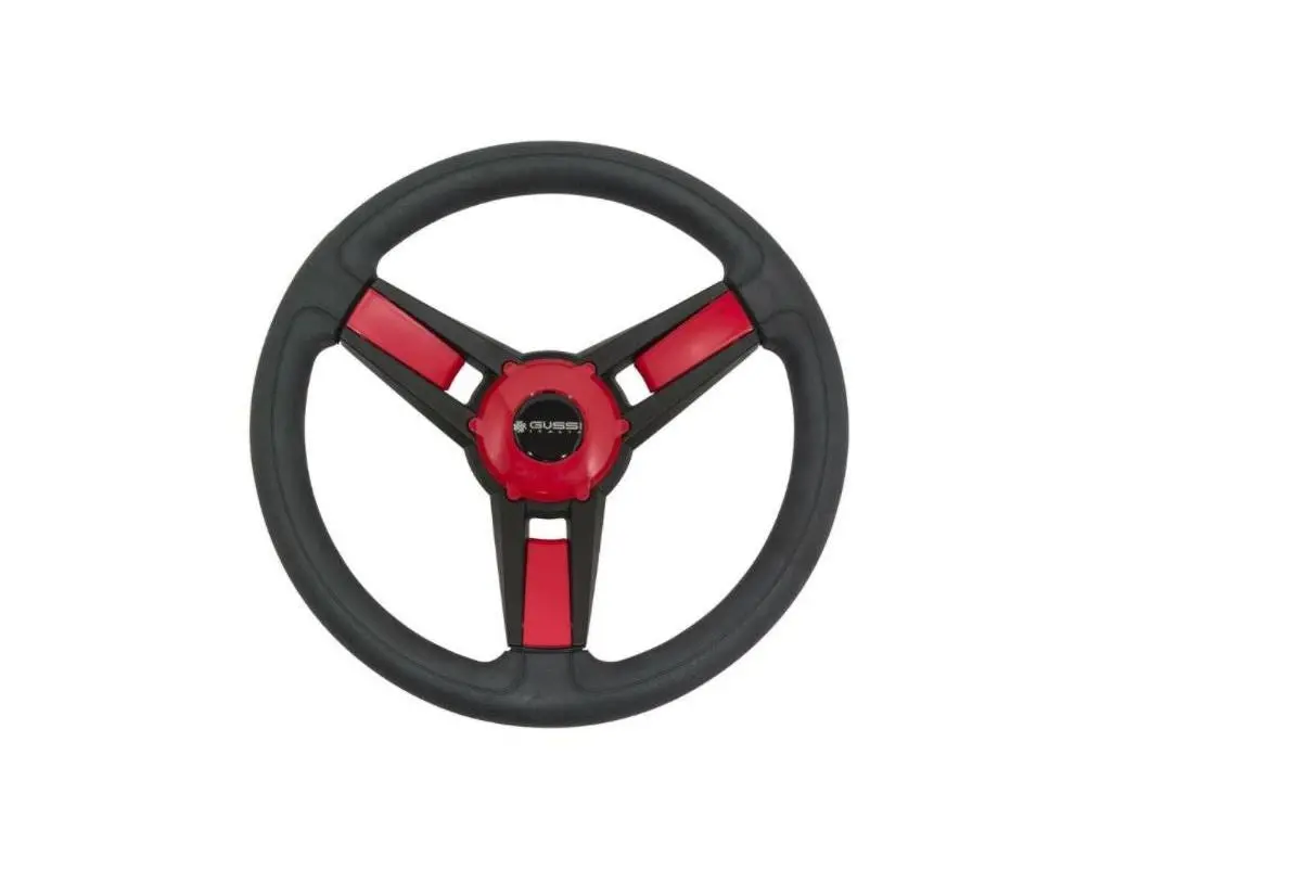 Gussi Model Black & Red Steering Wheel For Club Car Precedent Golf Carts 2004+ 1