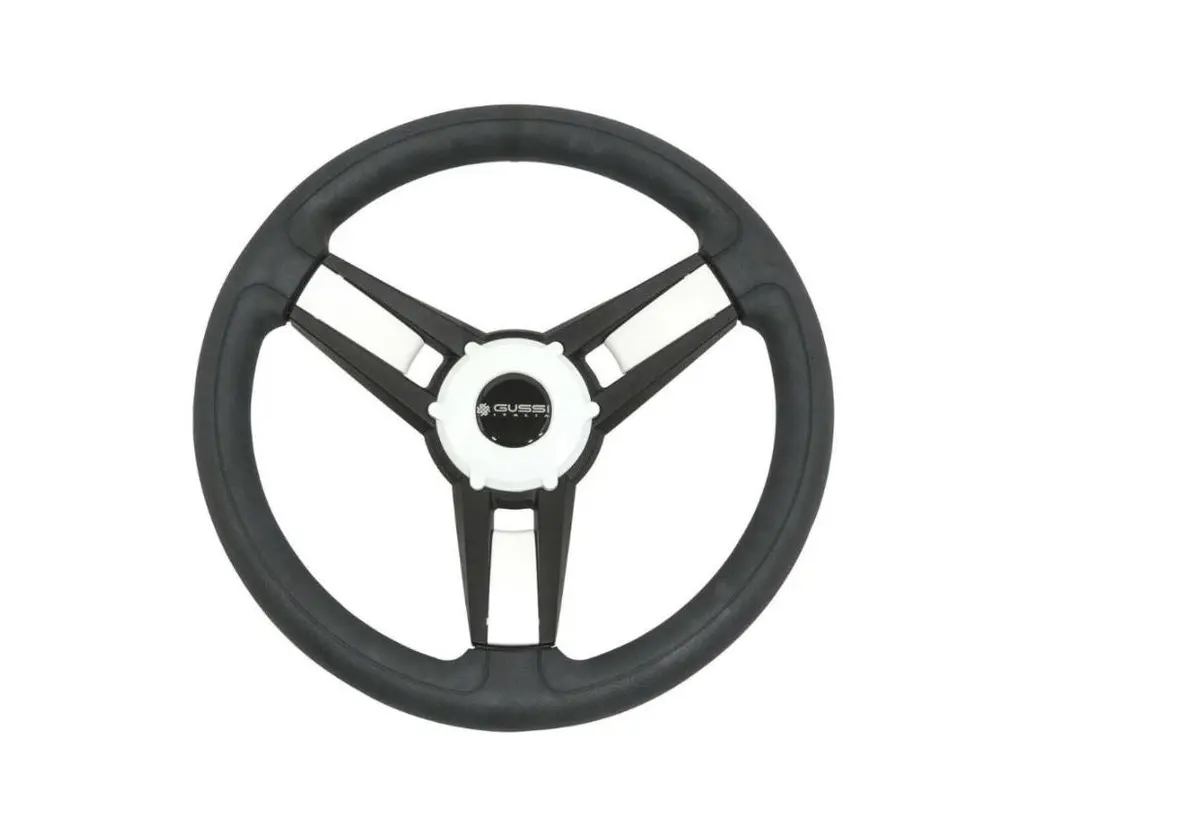 Gussi Model Black & White Steering Wheel For Club Car Precedent Golf Carts 2004+ 1