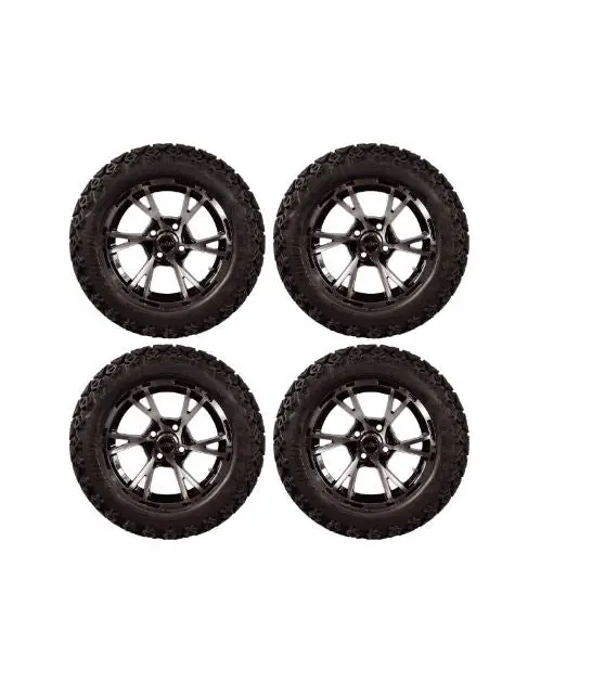 14" Flash Wheels & 23X10-14 All Terrain Golf Cart Tires- Set Of 4 1