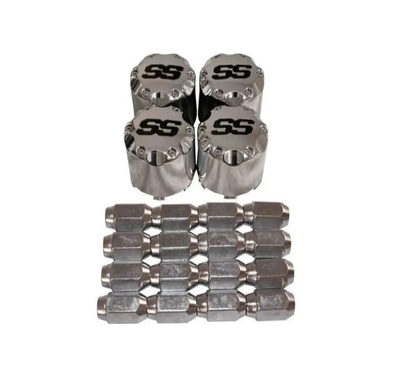 Ss Center Cap & Lug Nut Set For Club Car And Ezgo Golf Carts 1
