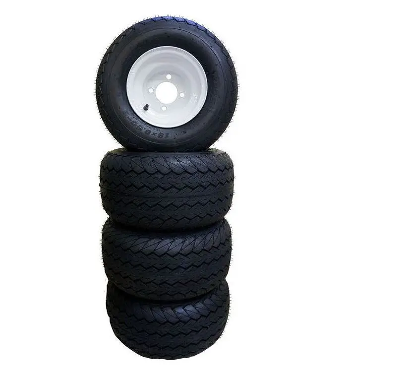 8" Standard White Golf Cart Wheel & Tire Set 1