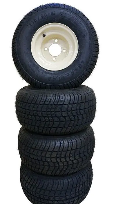 8" Standard Beige Golf Cart Wheel & Tire Set 1