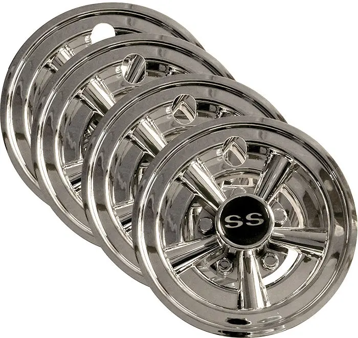 8" Ss Chrome Wheel Covers For Ezgo, Club Car And Yamaha Golf Carts 1