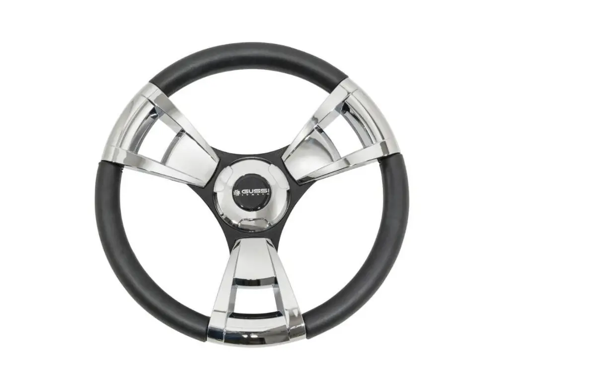 Gussi Chrome & Black Steering Wheel For Club Car Ds Golf Carts 1982+ 1
