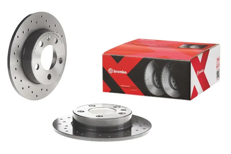Brembo Cross-Drilled Front Brake Rotors With Uv Coating For 1999–2006 Bmw 323I, 323Ci, 325Ci 1