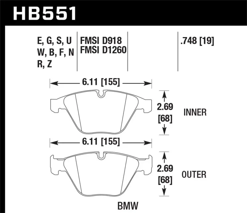 Hawk Dtc-70 Race Front Brake Pads – High-Performance Compound For Bmw 3-Series (2007–2009) And M3 1