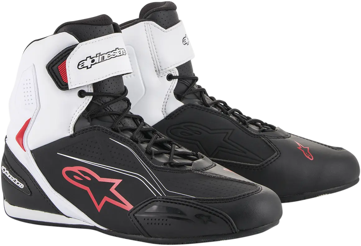 Alpinestars Faster-3 Motorcycle Riding Shoes – Black/White/Red, Size Us 9 (Eu 42) 1