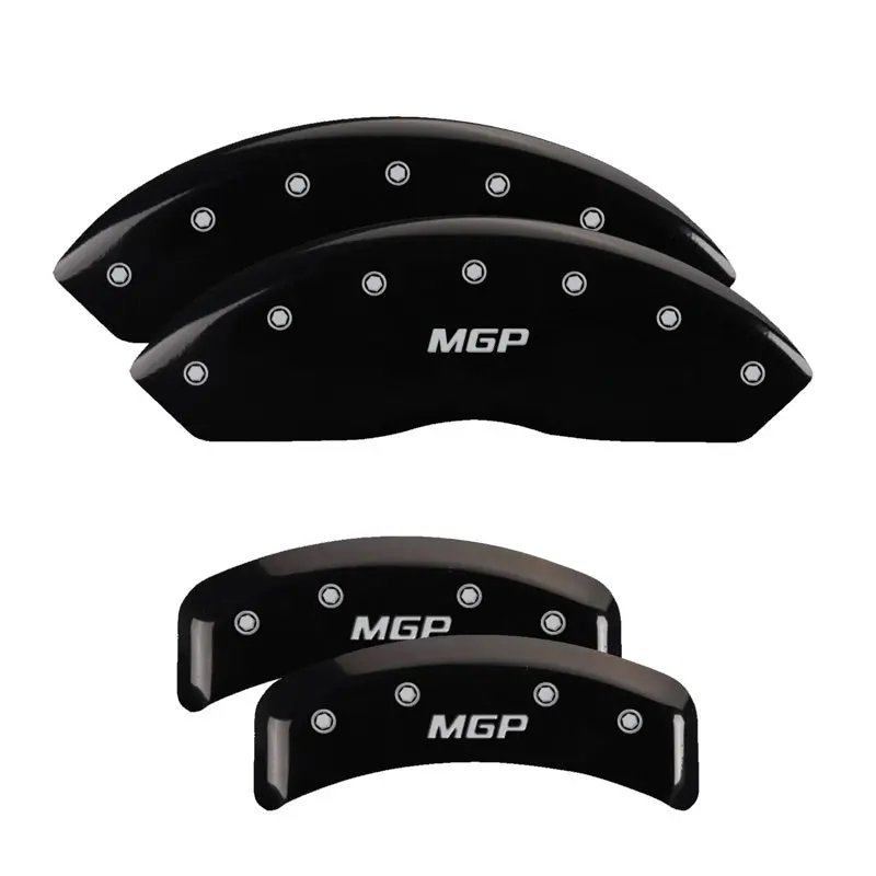 Mgp Silver-Trimmed Engraved Brake Caliper Covers – Black Finish, Front & Rear 1