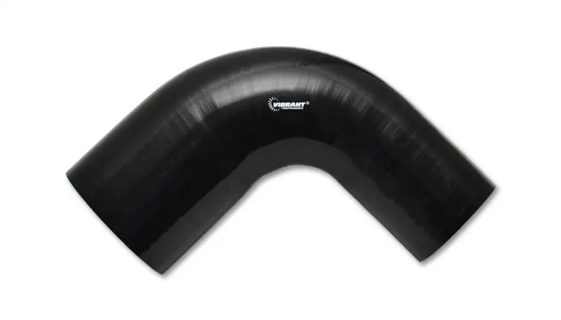 Vibrant 4-Ply Reinforced Silicone 90° Transition Elbow – 2" To 2.5" Id, Black 1