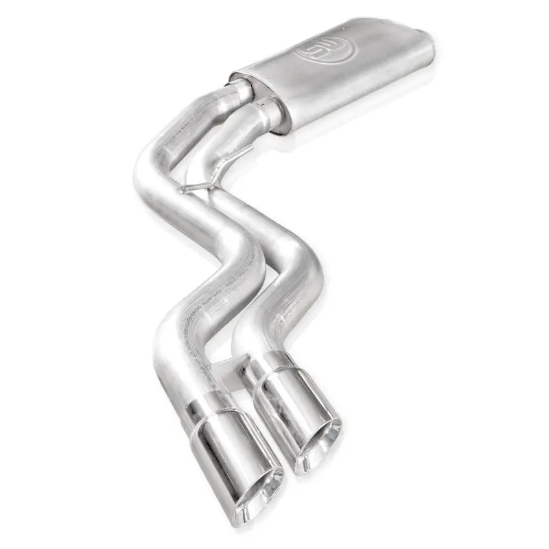 Stainless Works X-Pipe Resonator Muffler System For 2015–2018 Ford F-150 – Exhaust Exit Positioned Ahead Of Passenger Rear Tire 1