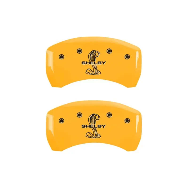 Mgp Engraved Dual-Caliper Cover Set – Tiffany Snake Design, Yellow Finish With Black Chrome Accents 1