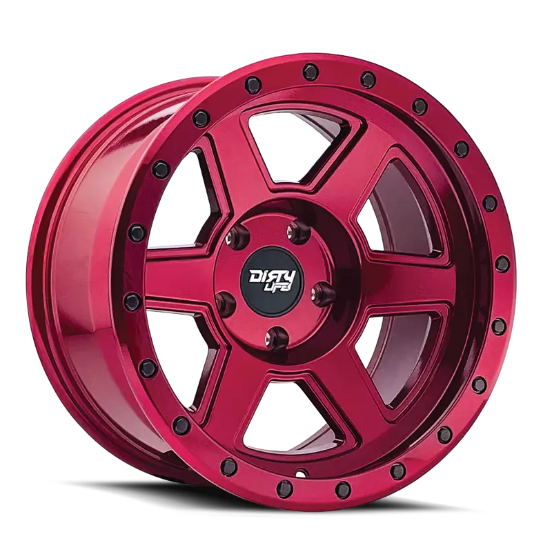 Dirty Life Crimson Candy Red Alloy Wheel – 17X9 Inches, 6X135 Bolt Pattern, -12Mm Offset, 87.1Mm Hub Bore 1