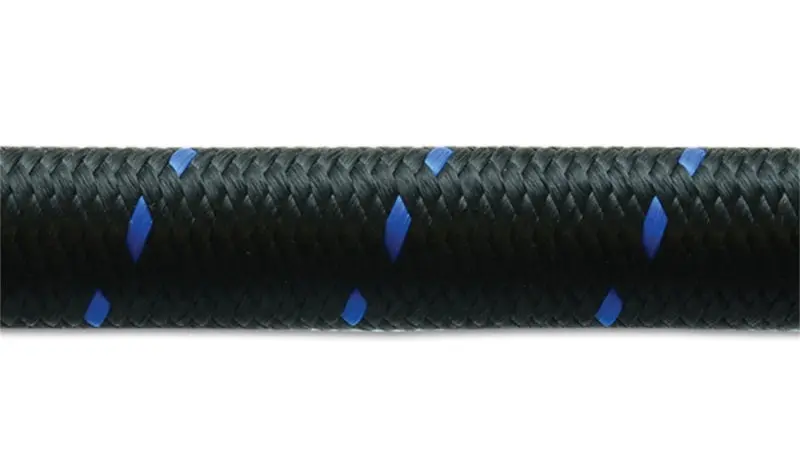 Vibrant -10 An Two-Tone Black/Blue Nylon Braided Flex Hose (20 Foot Roll) 1