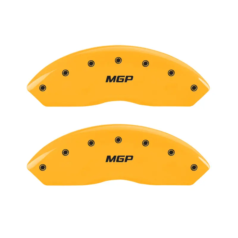 Mgp Engraved 4-Piston Caliper Covers – Front And Rear, Yellow Accent On Black Base 1
