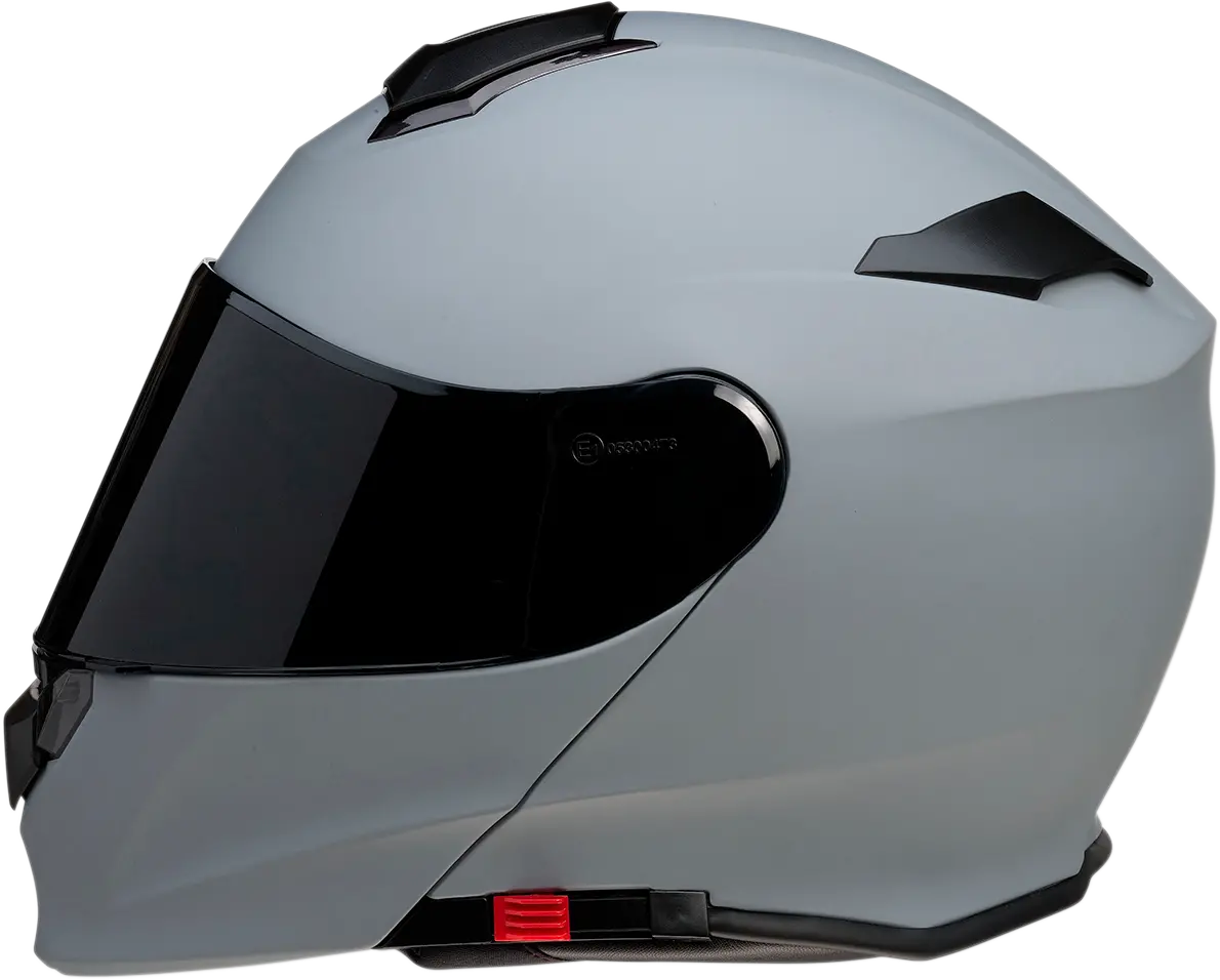 Z1R Solaris Modular Motorcycle Helmet – Primer Gray Shell With Smoke Visor, Size Small 1