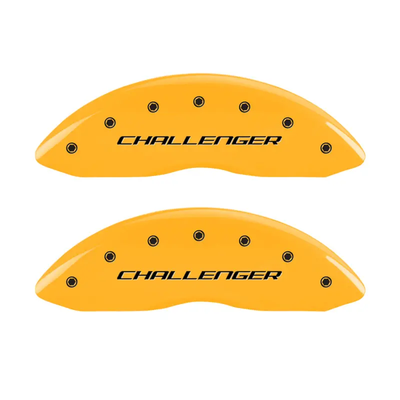 Mgp 4 Caliper Covers Engraved F & R Block/Challenger Yellow Finish Black Char 2006 Dodge Charger 1