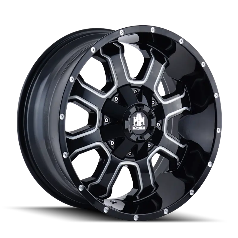 Mayhem Fierce 20X9 Black Wheel With Milled Spokes – 8X165.1 Bolt Pattern, 18Mm Offset, 130.8Mm Hub Bore 1