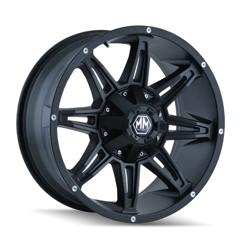 Mayhem Rampage Forged Wheel – 18X9 Inches, 6X135 Bolt Pattern, -12Mm Offset, 106Mm Hub Bore, Matte Black Finish 1